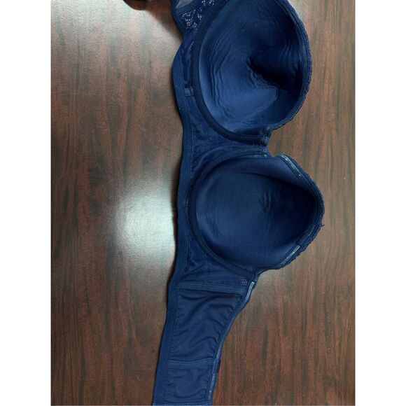 Adore Me Navy Lace Strapless Bra Size 38DDD - Picture 4 of 7